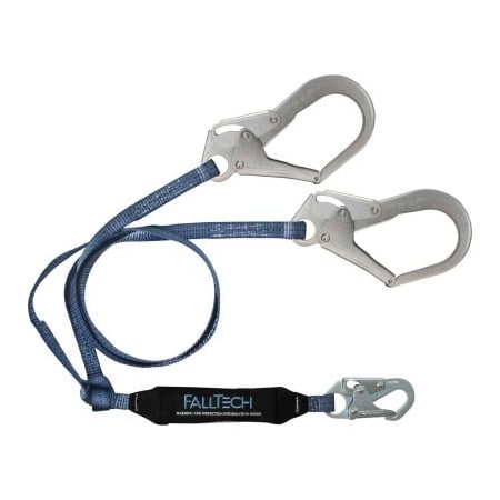 Falltech FallTech ViewPack 6' Shock Absorbing Lanyard, Y-leg, with 1 Snap & 2 Rebar Hooks 826073